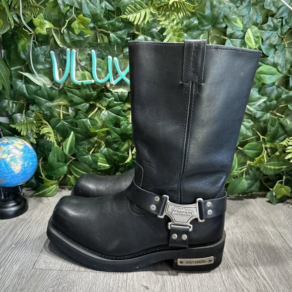 Harley Davidson Cambrelle Mega Harness Hi Biker Boots Square Toe Mens 11 91345 main image 11